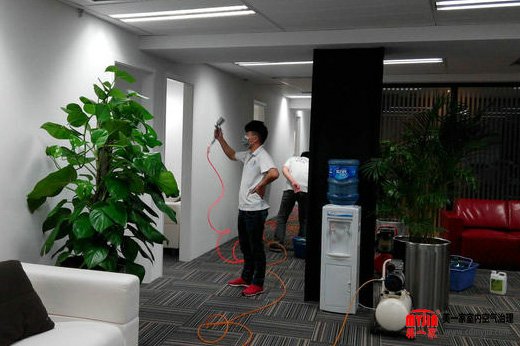 成都除甲醛公司施工现场